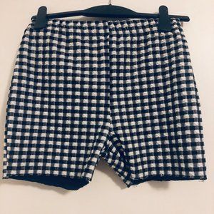 Black Gingham Spandex Biker Shorts